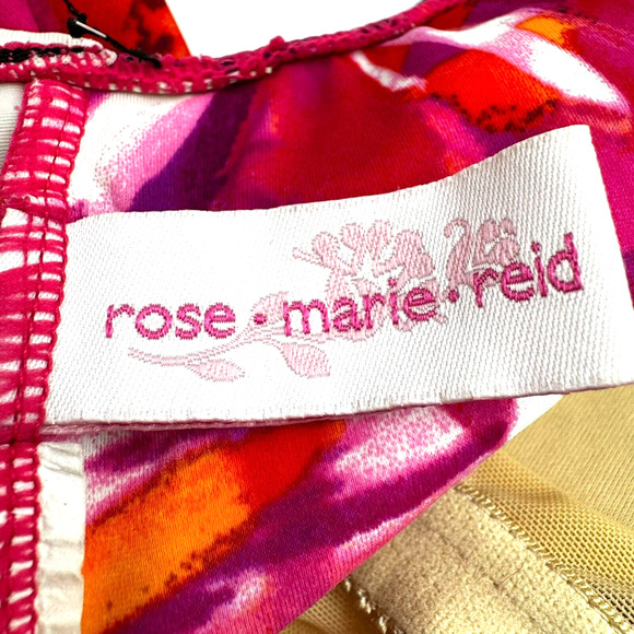 ROSE MARIE REID Womens Size 16 Pink Floral 1 Piece Swimsuit Ruched Tummy Control - Picture 5 of 8